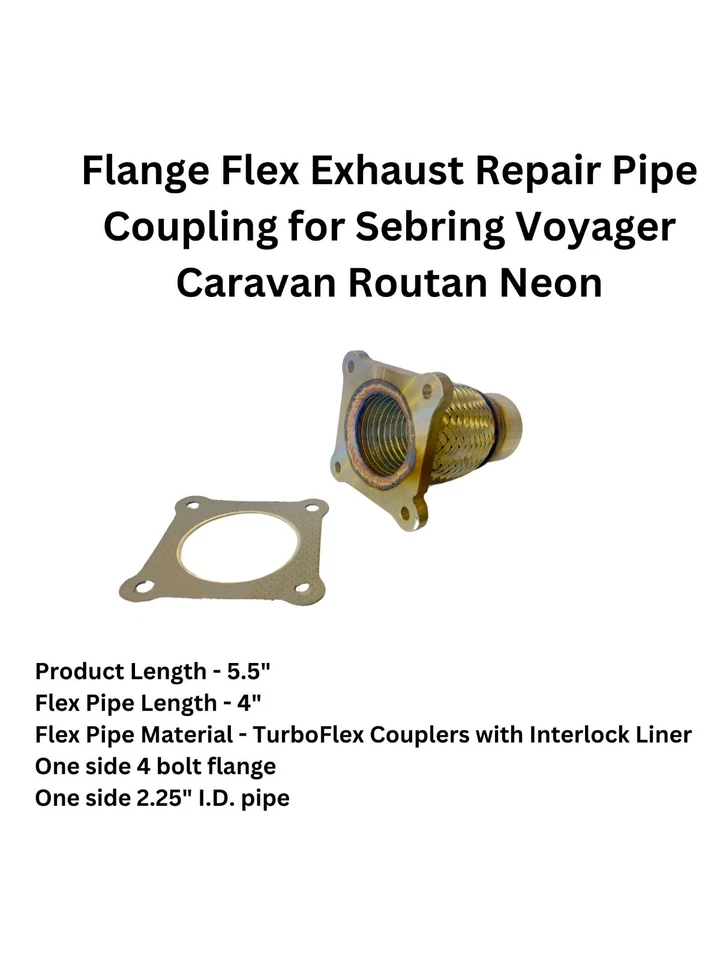 Acoplamiento de tubo de reparación de escape flexible de brida para Sebring Voyager Caravan Routan Neón Foto 2 de 4