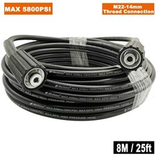 25ft. 5800 PSI High Pressure Washer Hose - M22 14mm Connector - Replacement Hose