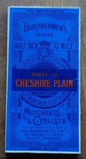 Bartholomew's Revised Tourists & Cyclists cloth Map. Sheet 12, Cheshire Plain