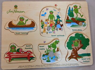 Jim Henson Muppet KERMIT & Friends Wood Shaped Puzzle Leap Year 2003 Preschool