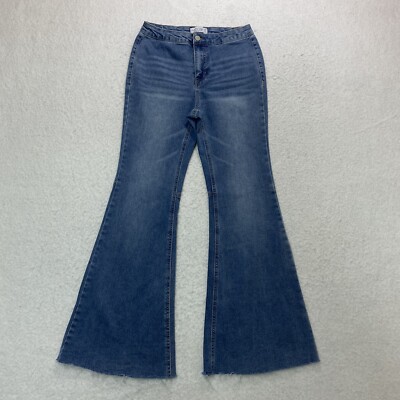 Vanilla Star Womens Juniors 28 Wide Flare High Light Wash