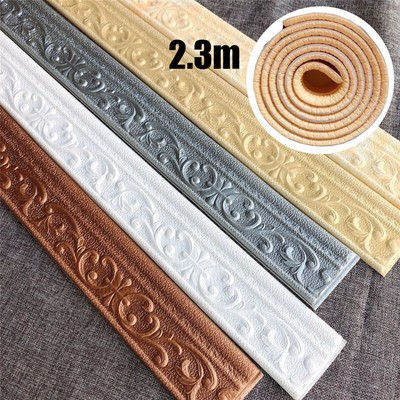 3D Pattern Waterproof Self-adhesive Wallpaper Borders Wall Sticker Home