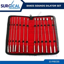 13 Pcs Bakes Rosebud 12" Urethral Sounds Dilator Set Brass Surgical Instruments