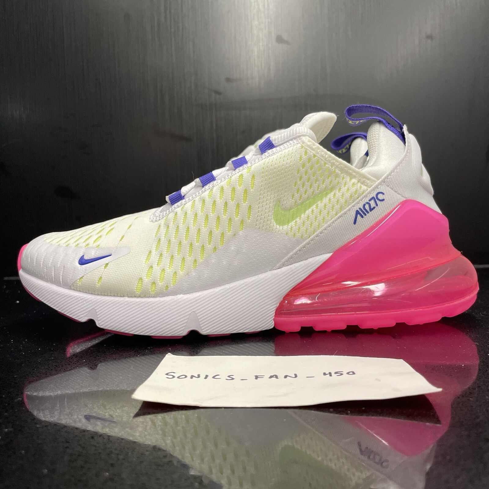 Size 6 Nike Air Max 270 White Pink Blast Volt 21 For Sale Online Ebay