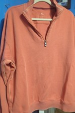 Tommy Bahama Quarter Zip Pullover Coral/Orange Marlin Logo Men  s XL Cotton