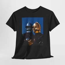 Geeky Sci-Fi Crossover T-Shirt, Bender Futurama and c3po Star Wars Tee, Nerd