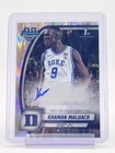 KHAMAN MALUACH 2024-25 BOWMAN CHROME 1ST AUTO ROOKIE STEALTH REFRACTO DUKE Q5466