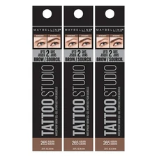 Maybelline Tattoo Studio Waterproof Eyebrow Gel Makeup, Auburn, 3 Pack