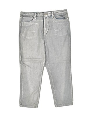 Mossimo Damen Mom Jeans High Rise Wide Leg Jeans US 16 2XL W38 L26 Grau AB98