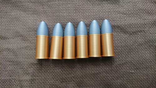 6x 3D Printed Replica historical Bullets shells Cosplay Prop .455 ...
