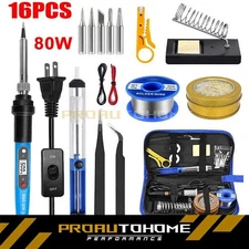 80W Electric Soldering Iron Welding Gun Tool Kit Solder Wire Desoldering Pump