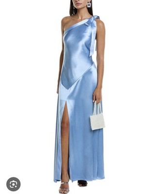 Milly Eleni Satin Maxi Dress Women's Blue 12