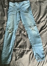 Girls Size 12 So Brand Jeans Distressed With Flower Embroidery
