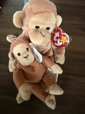 Ty Bongo The Monkey Lot of 2 - Beanie Baby  Beanie Buddy Plush Toy with Tags