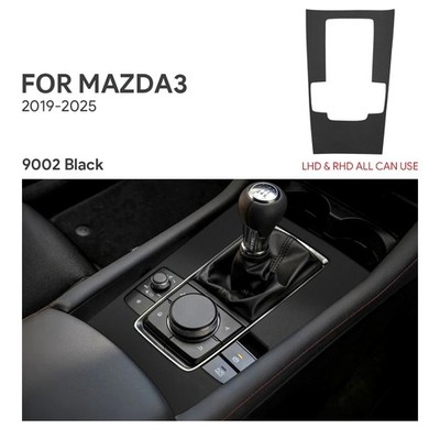For Mazda 3 Axela 2019-2025 Center Console Gear Shift Panel Sticker Suede Black