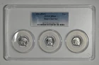 1943 P D S 1c Lincoln Steel Wheat Cent PCGS Graded MS 64 Three Coin Set