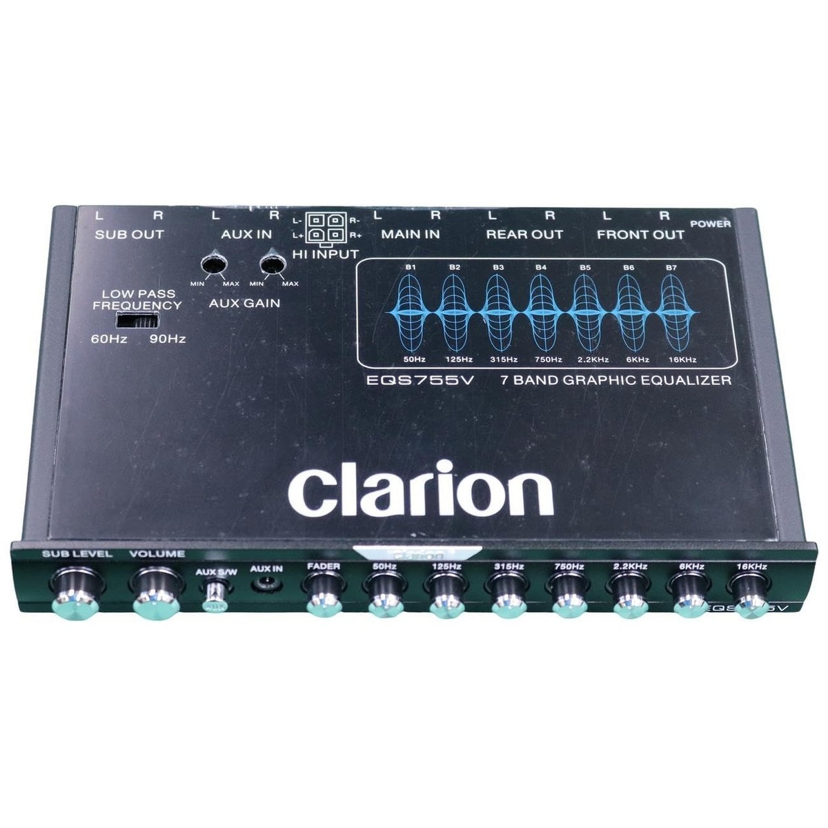 Clarion EQS755V 7-Band Car Audio 1/2-DIN Size Car Graphic