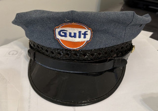Vintage Collectible GULF Oil Service Gas Oil Station Uniform Hat Cap Patch