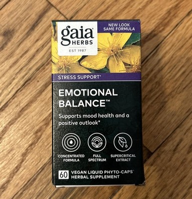 Gaia Herbs Emotional Balance Mood Support Gluten Free 60 Vegan Liquid Phyto-Caps