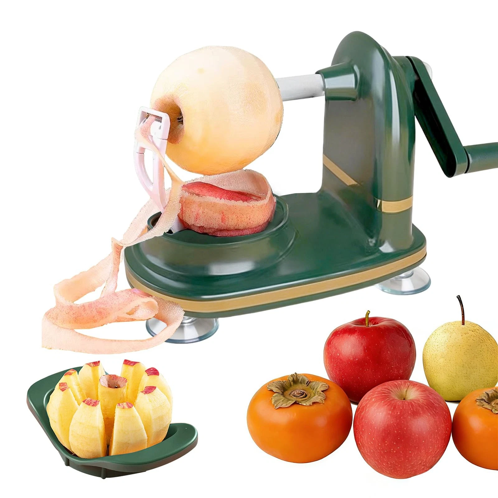 Apple Peeler, Slicer & Corer Set – 8 Wedges Efficient Cutter, Sharp Stainless...