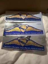 Lot 3 Vtg AOPA Wings Silver Sticker/Decals Aircraft Owners & Pilots Association