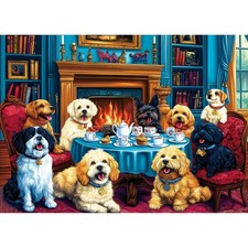 1000 Piece Jigsaw Puzzle For Adults Dogs Dinner Party Cute Animals 28x20