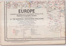 Europe National Geographic Map June 1969  (Vintage Map)