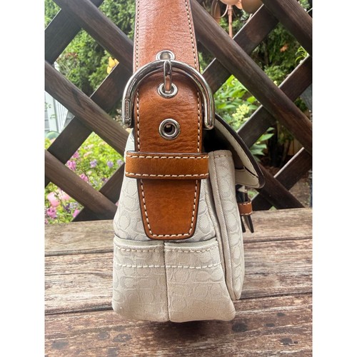 Coach Y2K Soho Signature Jacquard Flap Bag Cream Tan … - Gem