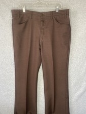 Vintage Levi's Pants Mens 38x32 Brown Dacron Polyester USA Made Black Tab