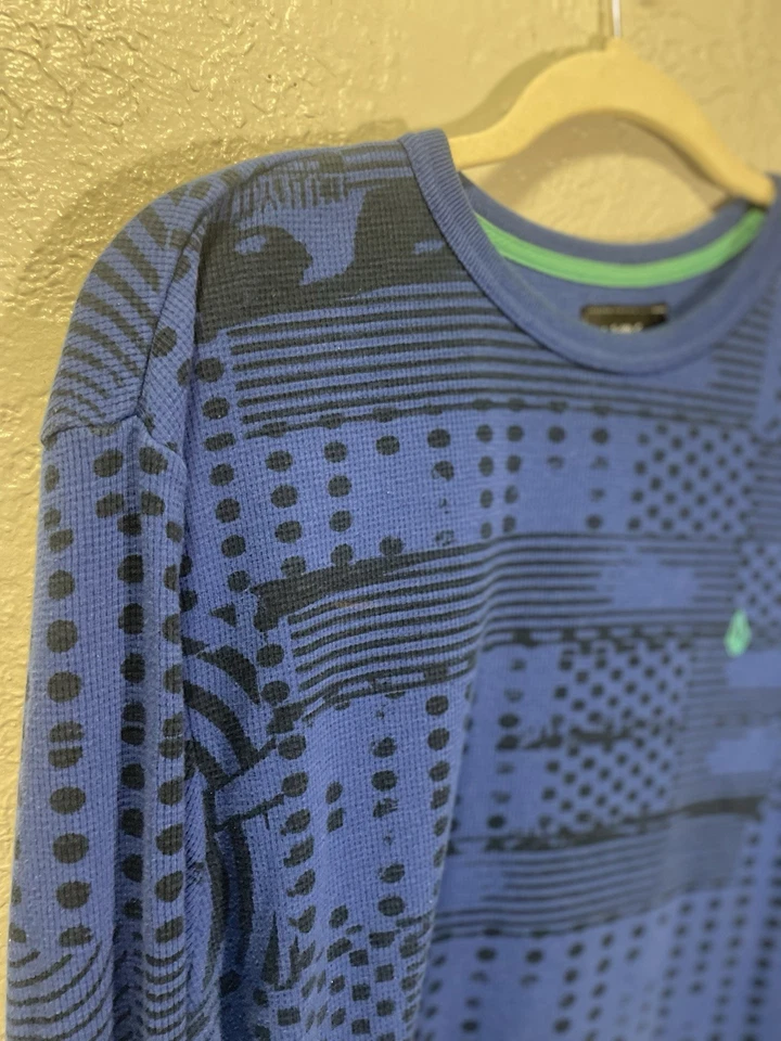 Volcom Corpo Class Sweater Mens XL Black Blue Logo Crew Neck Pullover - Image 2 of 4