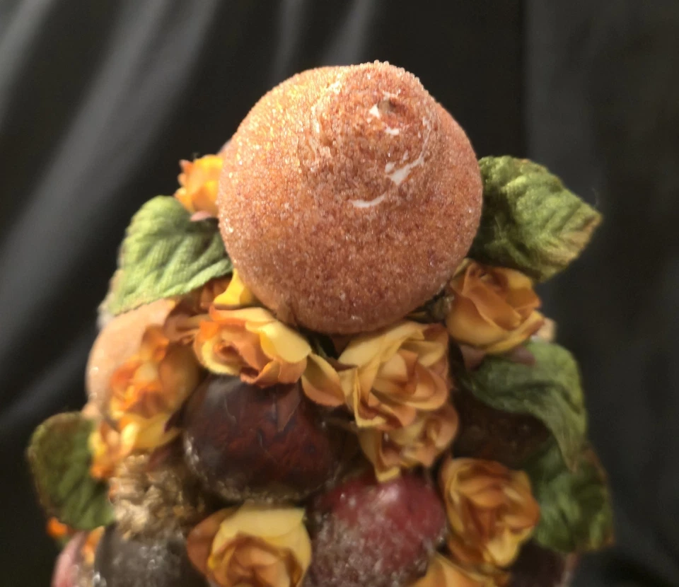 Винтажная Пара Больших Сахарных Фруктовых Топиариев Праздник Колониальное Возрождение - Изображение 4 из 4