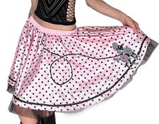 Vintage 50 s Style Pink Poodle Wide Skirt 25 W Grease Cosplay Costume Party Rave