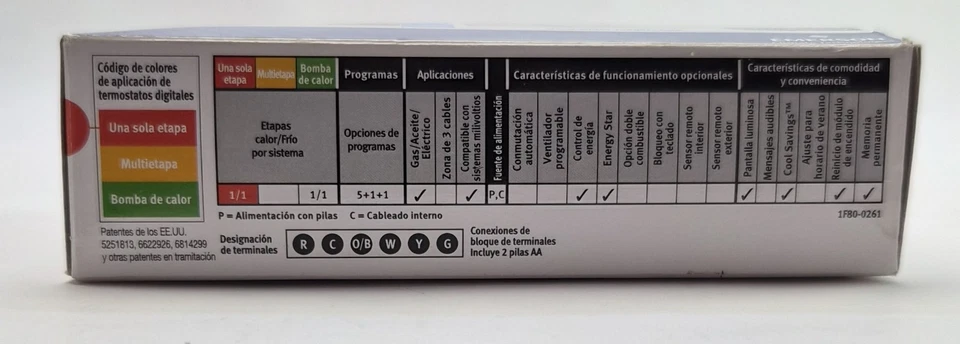 Emerson Blue Thermostat 1F80-0261 5-1-1 Programmable Low Voltage white Home - Image 4 of 4