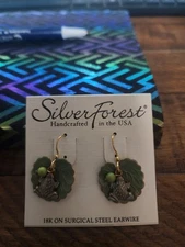 silver forest dangle earrings - FROG TIME!!!!!