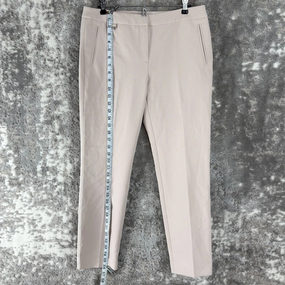 Pantalón Adrianna Papell Talla 8 Elástico Frente Plano Pierna Recta Botón Cremallera Forrado Foto 3 de 4