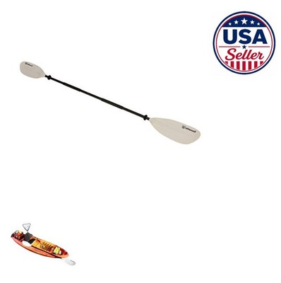 Kayak Paddle 7 Foot 2 Piece Aluminum Asymmetrical Spoon Blades Feather Angle