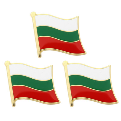 3 x Bulgarien Bulgarische Flagge Metall Emaille Pin Anstecker Revers
