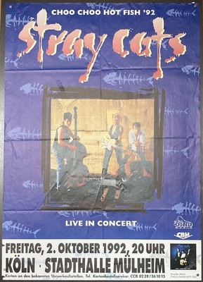 Stray Cats Original Concert Poster Köln Stadthalle Mülheim 2. Okt. 1992 59x84cm