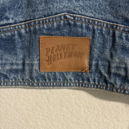 Vintage 1991 PLANET HOLLYWOOD Las Vegas Casino Denim Trucker Jean Jacket Small image 4