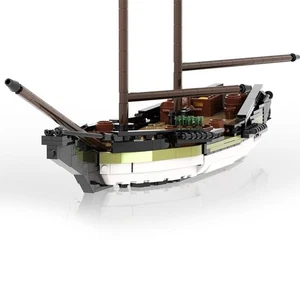 Modubrix Mocs Blocks Building Sets Merchant Schooner 888 PiecesBricks Kits de jouets