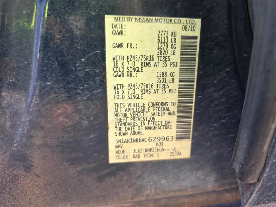 Engine ECM Electronic Control Module 4.0L 6 Cylinder Fits 10 PATHFINDER 30409773 Foto 4 de 4