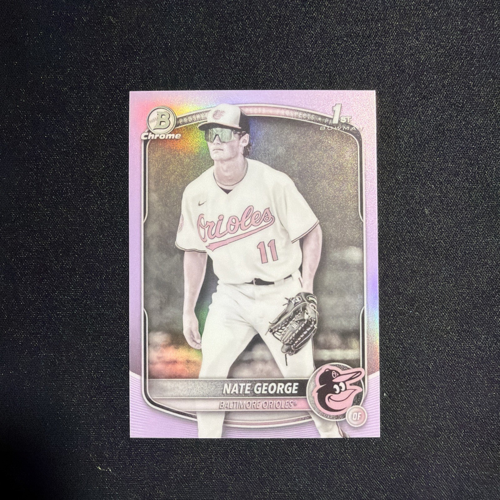 2025 Bowman Chrome Nate George 1st Bowman Pearl Refractor #BCP-184 SSP