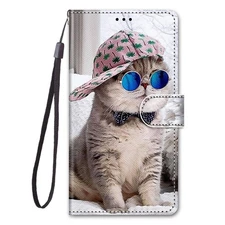 Hat Cat Wallet Case For Samsung iPhone Xiaomi OPPO Redmi Moto Google Sony Honor