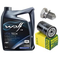 MotoröL Filter Set Wolf 5W40 5 Liter + ÖLablassschraube FüR Audi TT A3 Cabriolet