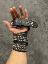 black leather studded belt Punk Emo