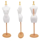 Maniquí de muñeca con forma de vestido, soporte torso con base para exhibición