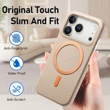 Custodia magnetica per iPhone 16e 17 Pro Max 15 14 13 12 11 XS pelle texture