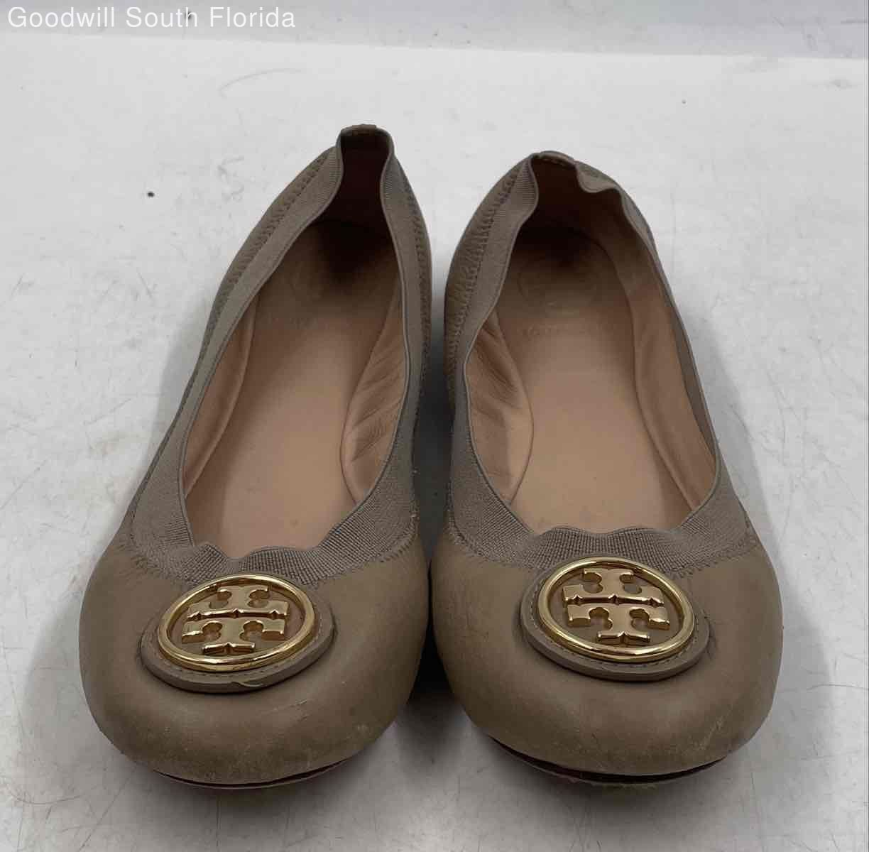 Authentic Tory Burch Womens Brown Leather Slip-On Round Toe Ballet Flats Sz 6 M thumbnail 3