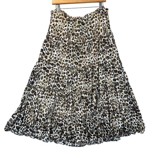 Vero Moda Women's Midi Skirt UK 10 Green Graphic 100% Polyester Midi A