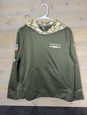 Denver Broncos Nike Hoodie Womens Small Green Salute to Service USA NFL Dri Fit